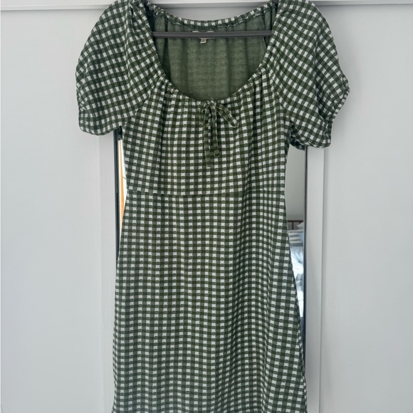 Madewell Dresses & Skirts - Madewell Olive Checkered Mini Dress